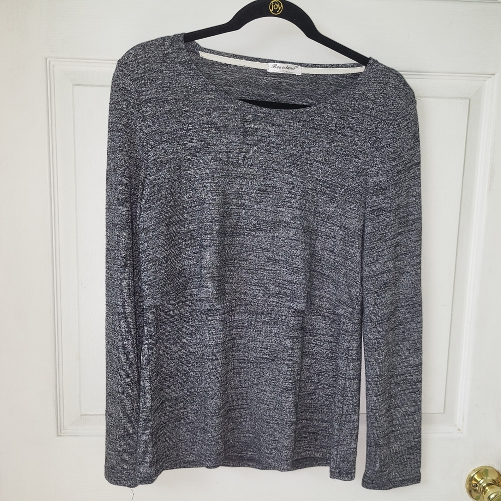Black Heather Long Sleeve Top Nursing Friendly
